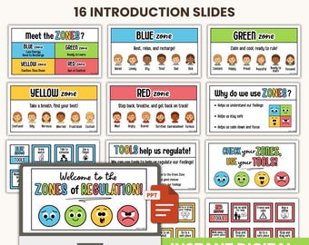 Self-Regulation Slides: Emotional Awareness, Self-Regulation Tools (PowerPoint Digital Download)