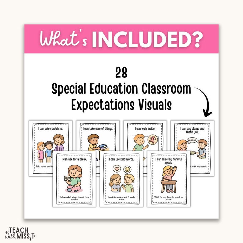 28 Classroom Expectations Visuals Posters: Special Education ...