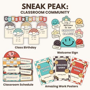 Groovy Retro Classroom Decor Bundle | Editable Classroom Printables ...