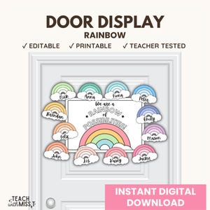 Rainbow Classroom Door Display Editable Bundle | We are a Rainbow of Possibilities Display | Back to School Classroom Decor | Back to School