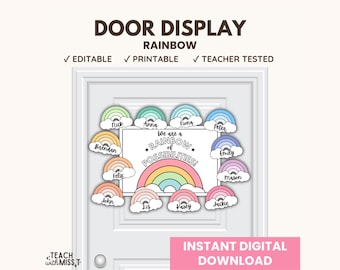 Rainbow Classroom Door Display Editable Bundle | We are a Rainbow of Possibilities Display | Back to School Classroom Decor | Back to School