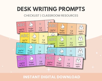 Desk Writing Prompts Checklist: Classroom Resources (Digital Download)