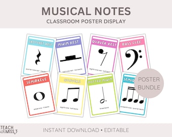 Music Notes Poster Set: Classroom Decor (Digital Download)