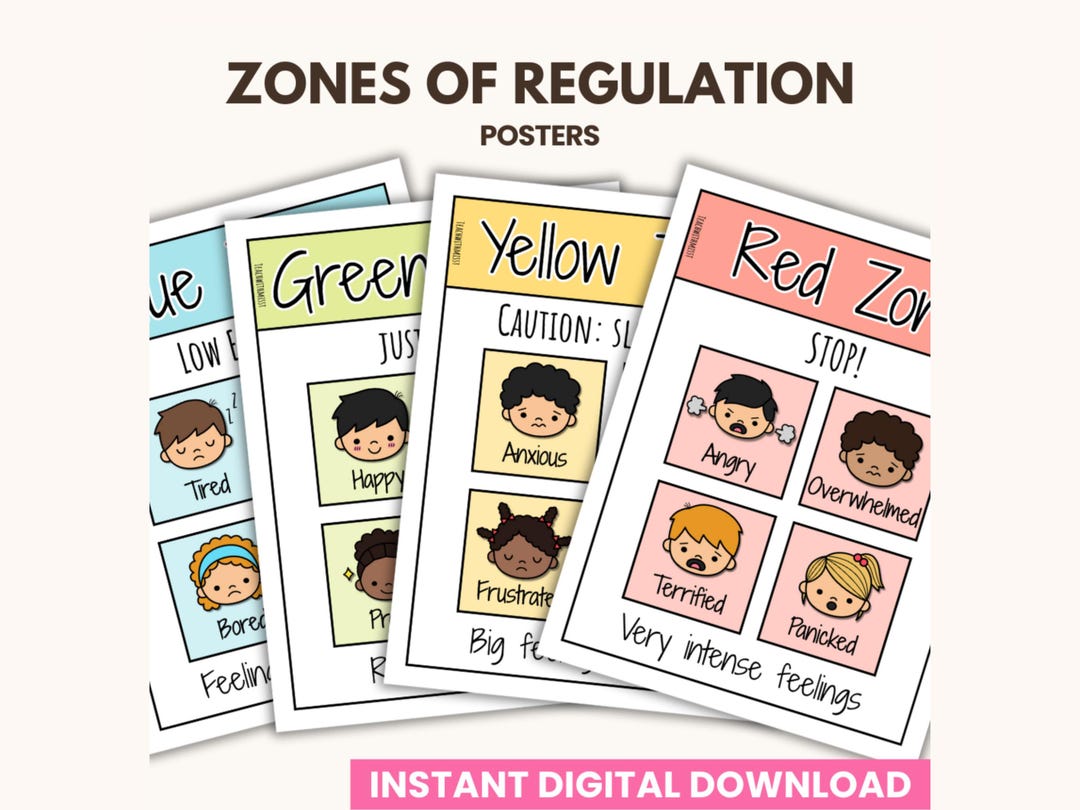 Zones of Regulation Posters | Emotional Regulation Visuals | Kids ...