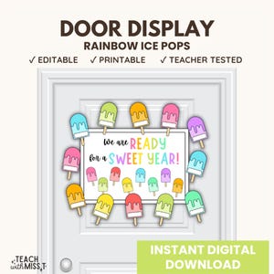 Ice Pop-deurdisplay klaslokaal: zomerklasdecor (digitale download)