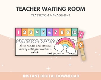Rainbow Teacher Waiting Room Display: Classroom Management (Digital Download)