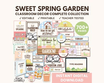 Sweet Spring Classroom Decor Bundle: Pastel Classroom Printables | Complete Collection | Mega Bundle | Editable Classroom Management