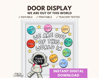 We are out of this world Bulletin Board Display Bundle | Space Classroom Door Display Printables | Space Theme Classroom Display