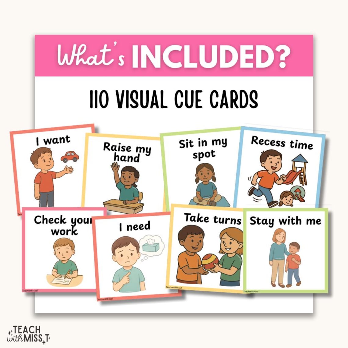 Lanyard Visual Cue Cards: Classroom Management and Communication ...