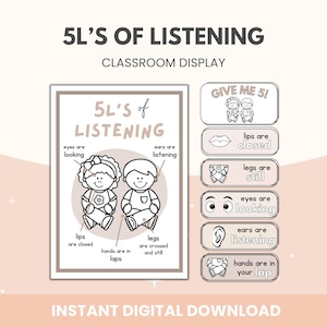 5l's of Listening Poster: Neutral Classroom Display (digital Download ...