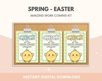 Kit bacheca pasquale: decorazione per aula con pulcini (download digitale)