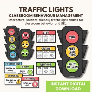 SEL-klassrumstrafikljus: Visuella bilder för beteendehantering (digital nedladdning)
