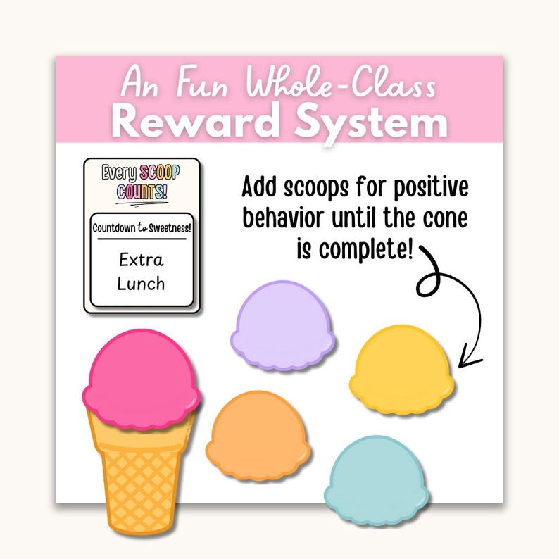 Ice Cream Cone Classroom Behavior Management Reward System Kit - Etsy