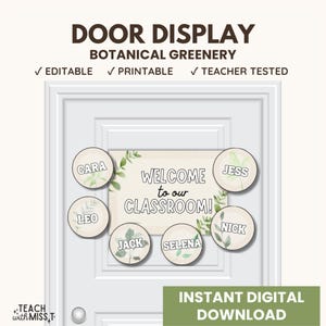 Watercolour Botanical Classroom Door Display | Classroom Welcome Display | Plant-theme Classroom Display | Classroom Door Display | Editable