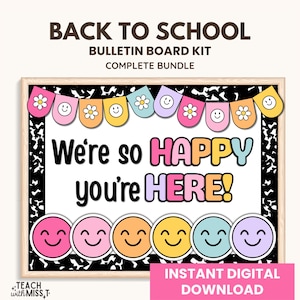 Happy You&#39;re Here Bulletin Board Kit | Classroom Door Decor | Back to School Bulletin Board Kit | Classroom Decor | Classroom Printables