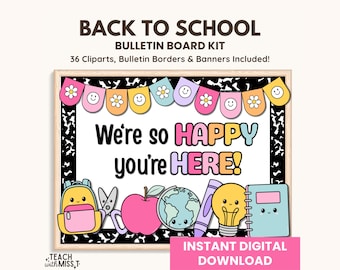 Back to School Bulletin Board Kit: Classroom Decor Printables (Digital Download)