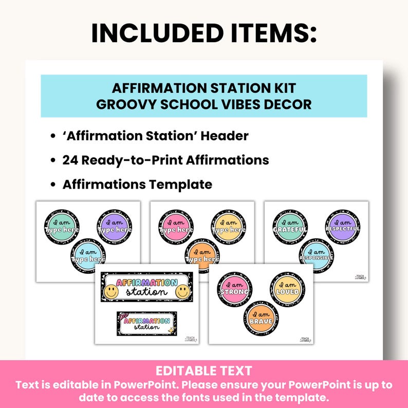 Affirmation Station Classroom Decor: Composition Notebook Theme ...