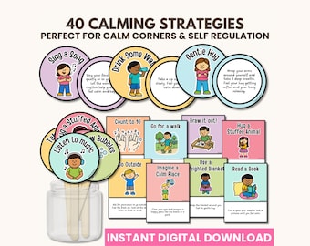 40 Beruhigende und Beruhigende Techniken | Selbstregulierungs-Instrumente | Calming Corner Bundle Klassenzimmer | Sozial emotionales Lernen SEL