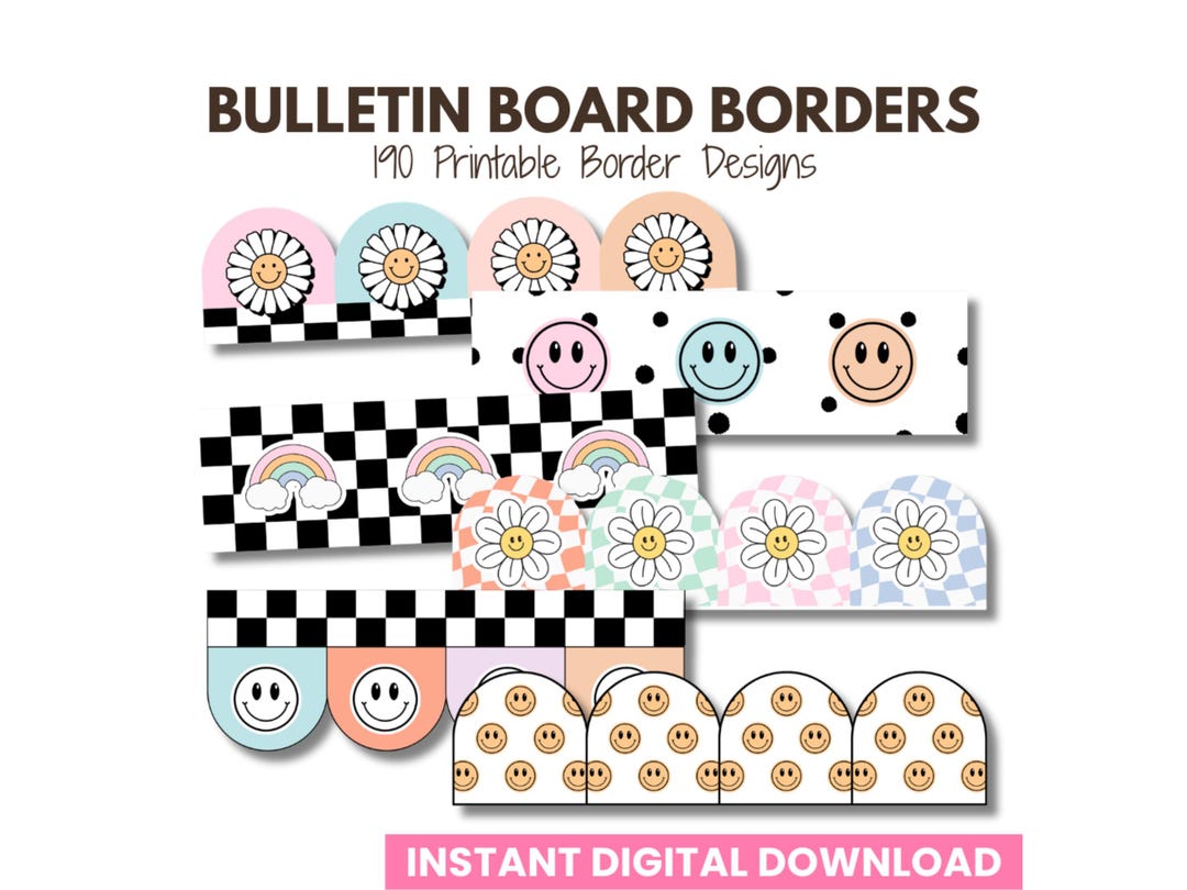 Groovy Boho Bulletin Board Borders Bundle | Groovy Classroom Bulletin ...