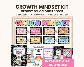 Composition Notebook Growth Mindset Classroom Posters Kit: Social Emotional Learning (Digital Download)