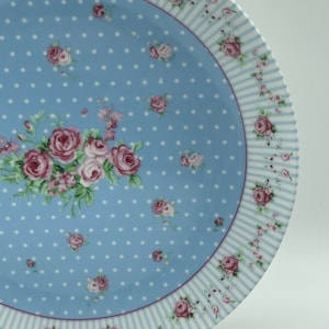 Rose Blue Porcelain Plates