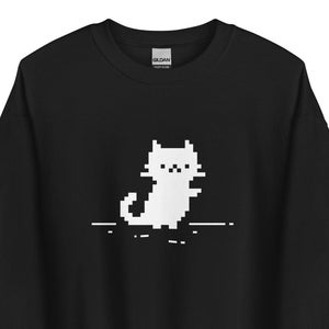 Lindo gato pixelado - Gatito pixelado blanco - Gatito sin conexión a Internet - Meme de conectividad web - Regalo para gamers nerds - Sudadera unisex