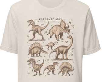 Paleontology Dinosaur Nerdy Biology Teacher Vintage College Student Biology Paleontologist Teacher Back To School Graphic Unisex T-shirt