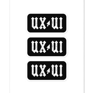 Gifts for the Designer, Researcher, and Developer in Your Life: A Distressed Rock Band Parody Sticker Sheet for UX/UI Design Enthusiasts