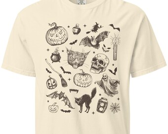 Halloween Vintage Aesthetic 90s Tattoo Cute Retro Graphic Unisex Comfort Colors® Garment-dyed Heavyweight T-shirt