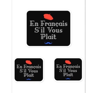 El lenguaje del amor: En Francais S'il Vous Plait, una pegatina que celebra la belleza de las citas francesas, Moustache Paris Loving Franc