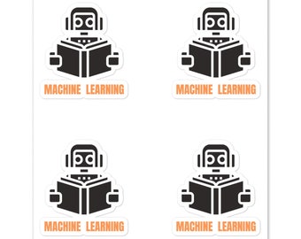 Bücherwurm Roboter: Von maschinellem Lernen inspiriertes Sticker Design für alle Tech-Liebhaber, Programmierer, Programmierer, Datenwissenschaftler, Coder und Mathe-Fans