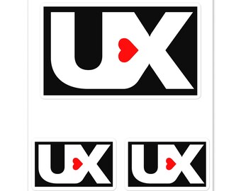 I love UX - The Love Affair with UXUI, Discovering the Intricacies of User Experience Design, Modern Designer Gift Stickersheet