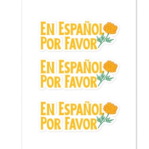 En Español Por Favor Adesivo Marigold, Ammiratori della lingua spagnola e della botanica, Fiore nazionale del patrimonio messicano, Insegnante di spagnolo Studente principale