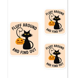 Halloween Cat Humor Fluff Around Fun Feline Fright per proprietari di gatti, festa di Halloween, frequentatori appassionati di umorismo per celebrare la vigilia di Ognissanti
