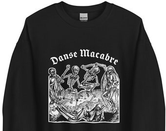 Dance of Death - Danse Macabre - Spooky Medieval Art Skeletons Gothy - Creepy Occult Skulls - Satanic Graphic - Scary Costume - Sweatshirt