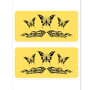 Fantasy Schmetterling Tattoo Aufkleber, Y2K Goth Flammen für Dark Romance Lovers Fashion, Vintage 90er 00er Jahre, Alt Dark Grunge 2000er Jahre Retro
