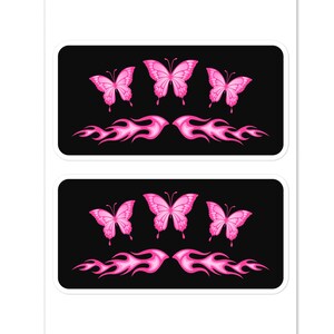 Pegatinas de mariposa rosa con llamas de Fairycore, retrospectiva del año 2000 para fans de Egirl de la generación del milenio, entusiastas de los tatuajes, fiestas retro, estilo vintage de los años 90 y 00
