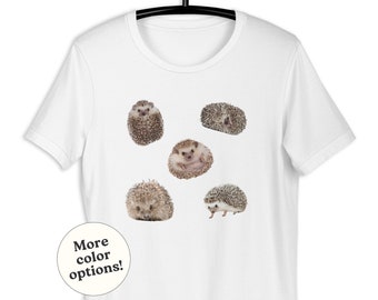 Niedliches Igel Poses Tiermuster T-Shirt, schläfriges entzückendes Mutter-ästhetisches T-Shirt, Igel-Shirt für Mädchen, witchy dorniger Stachelschwein Freund