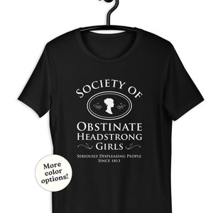 頑固で強情な少女たちのTシャツ、ジェーン・オースティンの「高慢と偏見」ギフト、ウィットに富んだ本好きのTシャツ、かわいい読書家クラブの服