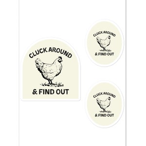 Autocollants amusants avec du poulet qui gloussent et découvrent, cadeau pour adultes amateurs d'humour, passionnés d'agriculture, anniversaires, vendredis chérubins