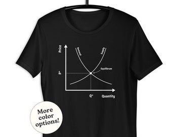 Supply And Demand Graph Unisex T-Shirt, Funny Economics Teacher Studient Quote, Blackboard, Free Market Tee, Capitalism Liberalism Saying
