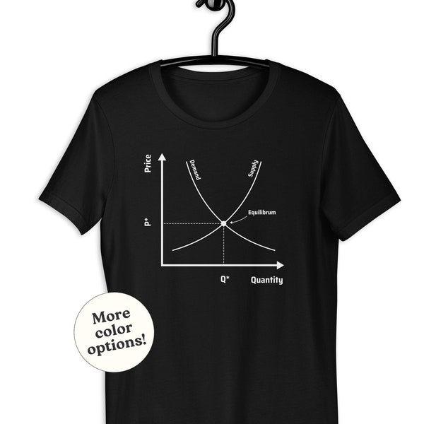 Supply And Demand Graph Unisex T-Shirt, Funny Economics Teacher Studient Quote, Blackboard, Free Market Tee, Capitalism Liberalism Saying