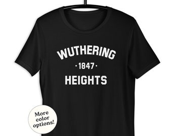 Camiseta Cumbres borrascosas de Emily Brontë, idea de regalo para amantes de los libros, estilo universitario, profesora de inglés, estudiante, amante de la lectura de libros, camiseta de libros