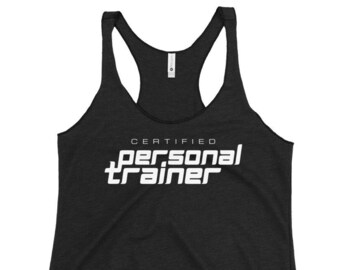Zertifizierter Personal Trainer Ausdruck Frauen Tank Top für Fitnesscoaches, Fitness-Studio Workout Liebhaber, Gesundheitsfans, Yoga Nuts, Geschenk für Sie