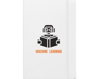 Machine Learning Robot Hardcover Bound Notebook, Gift for AI Enthusiasts, Coding Devs, Tech Graduates, Robotics Fans, Math and Programming