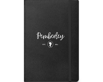 Pemberley Jane Austen Hardcover Notebook, For Classic Literature Lovers, Regency Era, Mr. Darcy, Pride and Prejudice,  Journal For Women