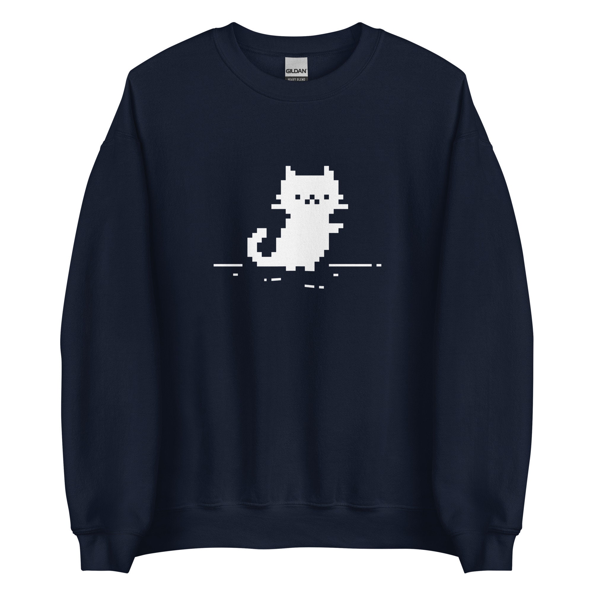 パーカー・フーディ MUCENT Musent X Catswall Collaboration Pixel Art Hoodie 2 Co Pastel Cat Graffiti Hoodie – Full-Zip Hoodie with Colorful