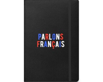 Quaderno con copertina rigida Parlons Francais, regalo per insegnanti di francese, amanti della lingua, studenti, regalo per il ritorno a scuola, blocco note con carta a righe