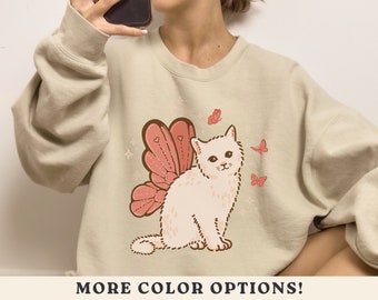 Fairycore Cute Butterfly Fairy Wings Cat Grunge Aesthetic Unisex sweater
