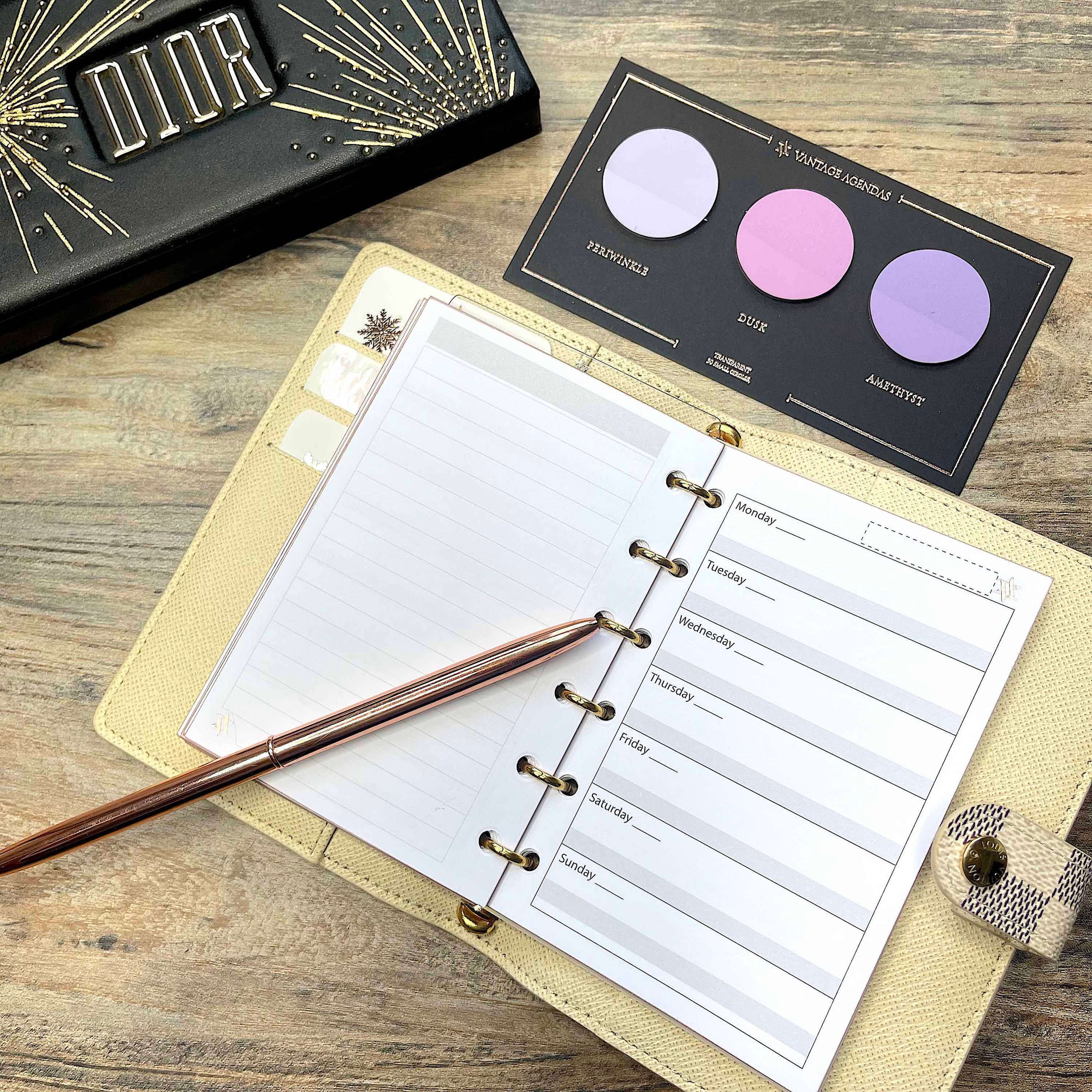 Pocket Planner Inserts Weekly Undated Planner Pages With Etsy